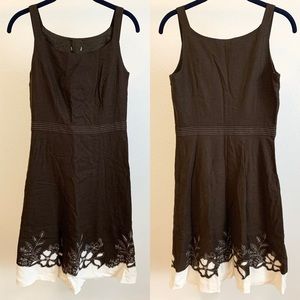 Brown and White Floral Dress